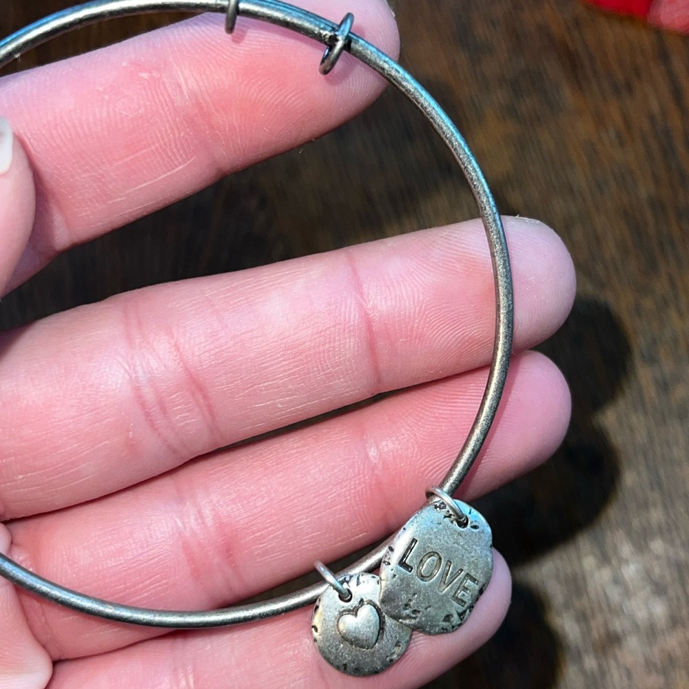 ⭐️Alex + Ani Silver Love Energy Expandable Bangle Bracelets - Picture 7 of 9